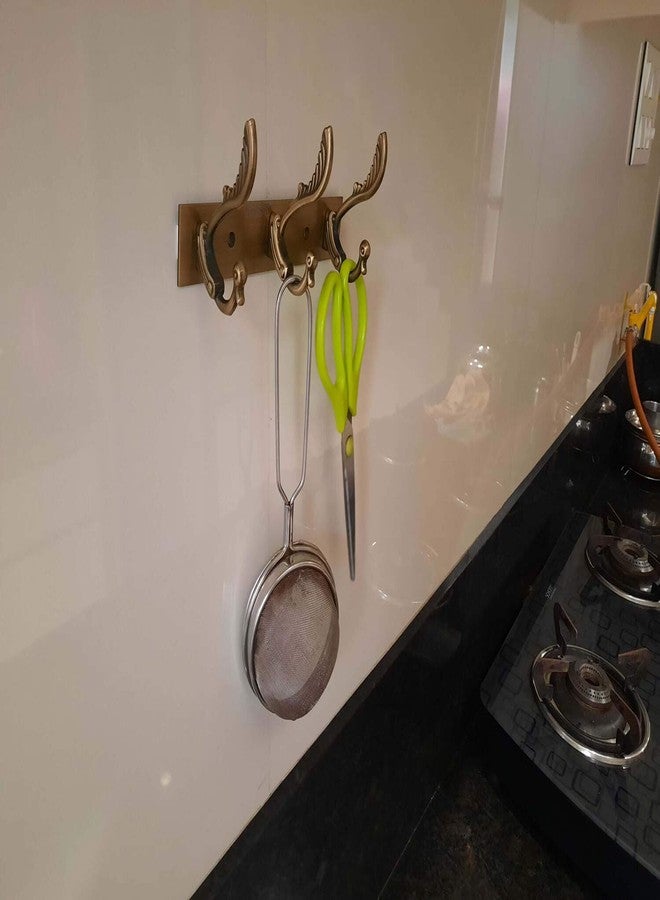 FAST CH13 Peacock Brass Antique Finish Stainless Steel Towel Hook & Cloth Hooks for Door and Wall Mounted Hanger (3 Double Hanging Hooks) - Image 5